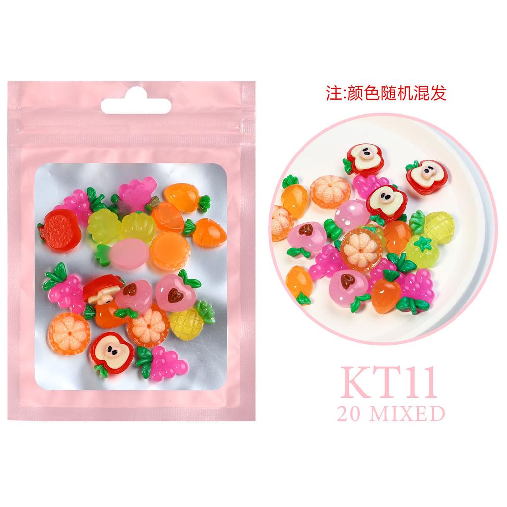 Nail Art Resin Cartoon Jewelry With The Same Mixed Mini Cartoon, Little Soft And Cute Girl Heart Cartoon 20 Pcs