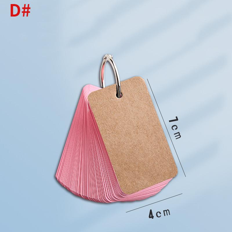 100 шт./кор. блокноты с рукописными картами из воловьей кожи, цветные карты со словами, блокнот для заметок, пустой крафт-бумага, милое кольцо с пряжкой, открытка с буквами