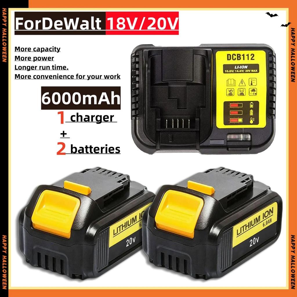 Для DeWalt DCB200 18 В/20 В 6000 мАч литиевая сменная батарея для Dewalt DCB184 DCB200 DCB182 DCB180 Аккумулятор для отвертки