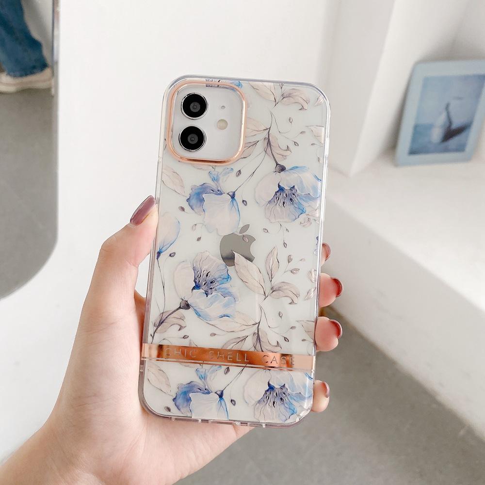 Чехол для телефона с несколькими листьями и цветами для Iphone 14 12 11 13 Pro Max Xr X Xs 7 8 Plus, прозрачный твердый чехол