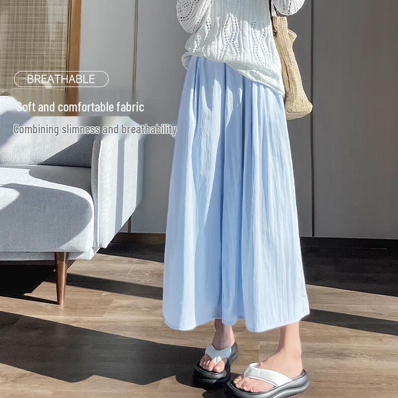 Юбка-брюки А-силуэта с высокой талией и широкими штанинами