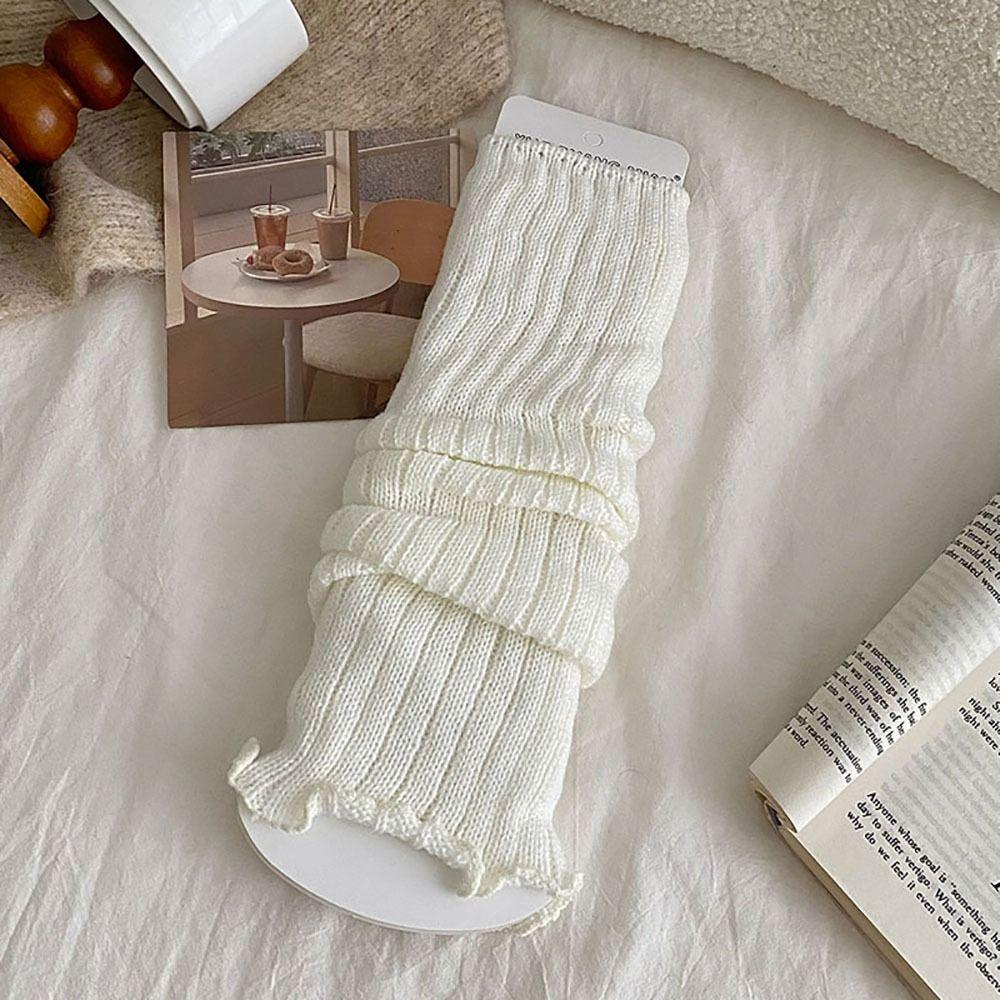 Милые Сладкие Лолиты Вязаные Носки Вязание Длинные Гольфы Однотонные Носки для Сапог Осень Зима