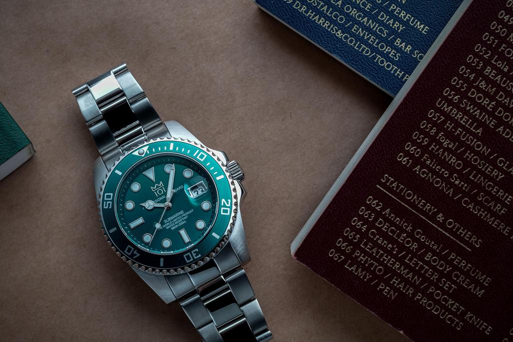 НОВАЯ модель часов Hyakuichi с дисплеем даты, водонепроницаемые часы 20 атм [HYAKUICHI 101] № 1 для дайвера HYAKU1-001 (Аква Грин)