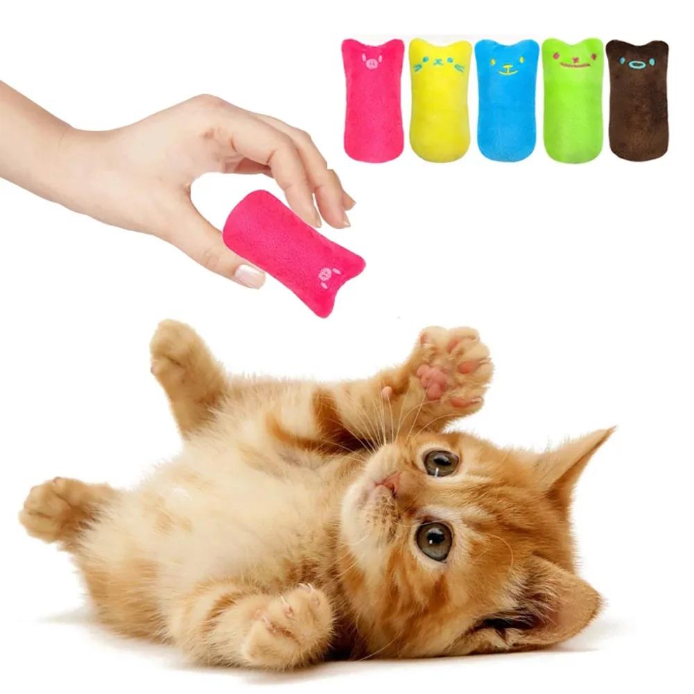 Teeth Grinding Catnip Toys Funny Interactive Plush Cat Toy Pet Kitten Chewing Vocal Toy Claws Thumb Bite Cat Mint For Cats