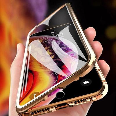 Подходит для Samsung S25plus Двусторонний магнито чехол для мобильного телефона Note20 Металлический защитный чехол S24 A16A53 Стекло