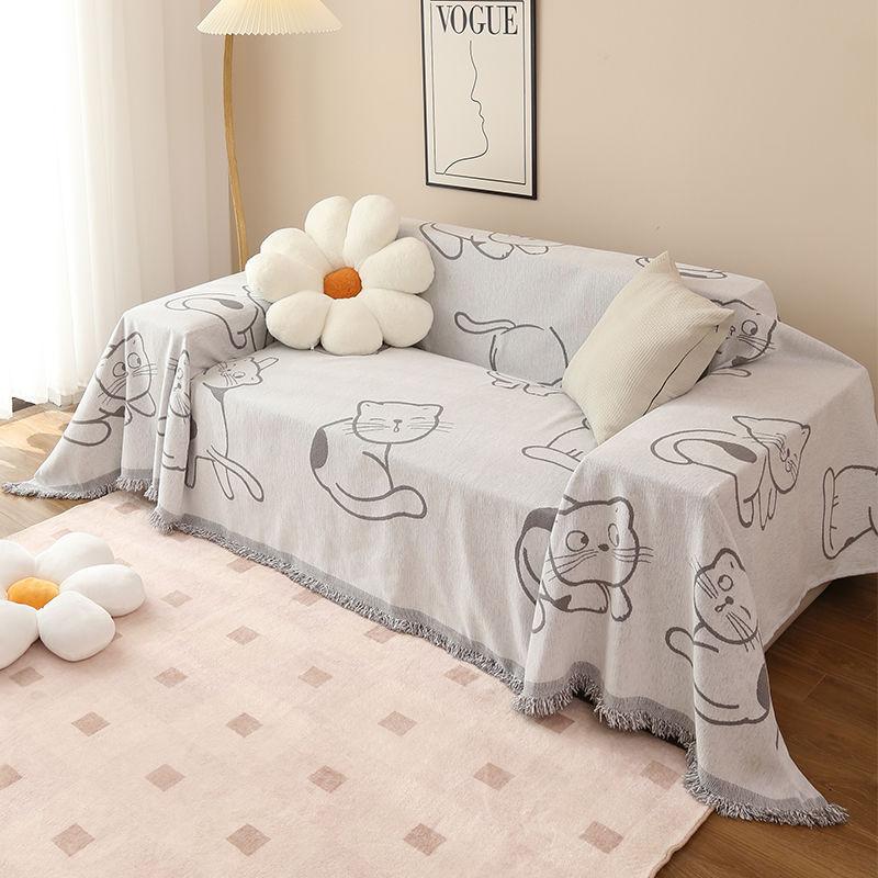 Ткань для чехла на диван с изображением кота на все времена года, противолыжная подушка для ног, защита от кошачьих царапин, полное покрытие для дивана, полотенце
