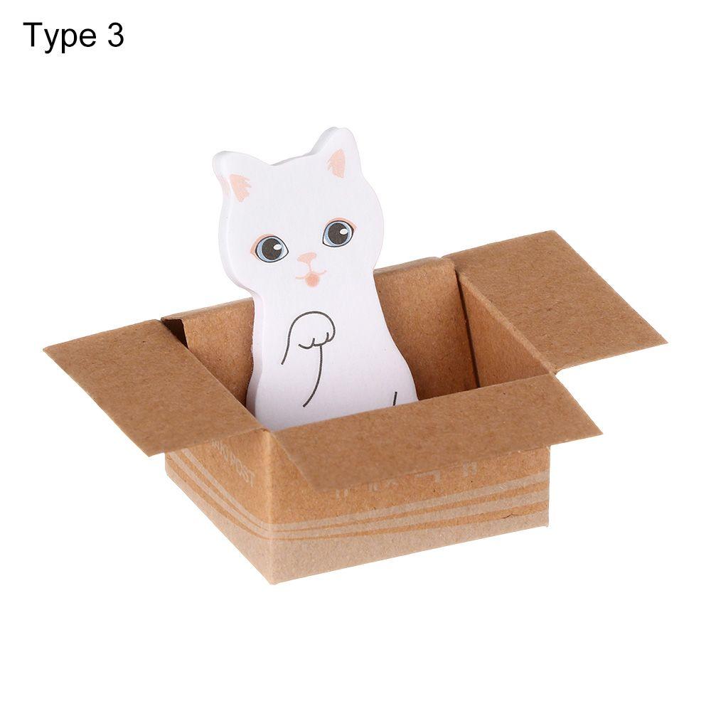 School Supplies Stationery Stickers Memo Pad Cartoon Cat Sticky Notes Kitten In Box Office Notepad