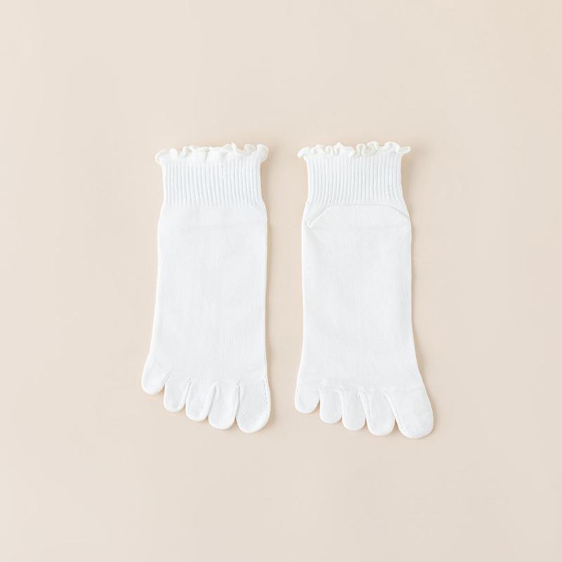 Cotton Five Finger Socks For Woman Edge Curl Fashions Colorful Loose Harajuku Short Socks With Toes Japanese Split Toe Socks
