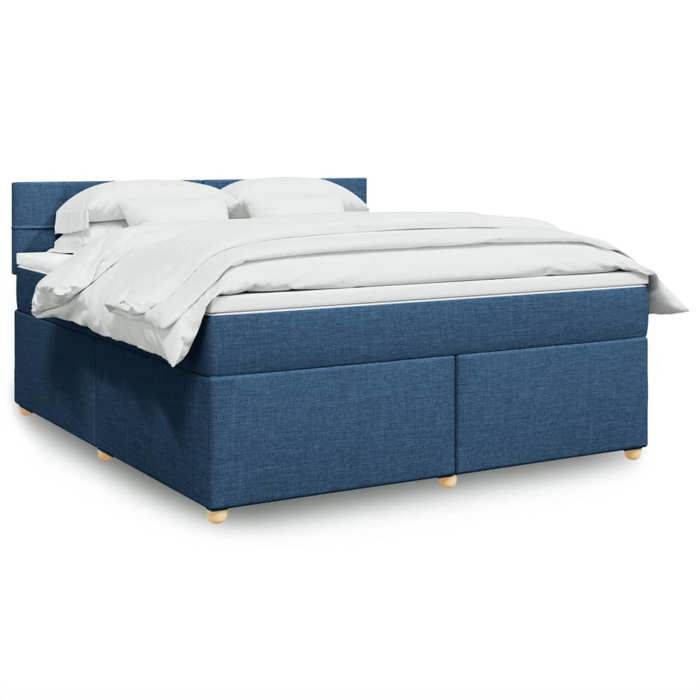 Maison Exclusive - Sommier à lattes de lit avec matelas Bleu 180x200 cm Tissu