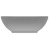 VidaXL Luxury Oval Washbasin Countertop Washbasin Toilet Hand Basin Bathroom Kitchen Home Interior Light Grey Matt 146927