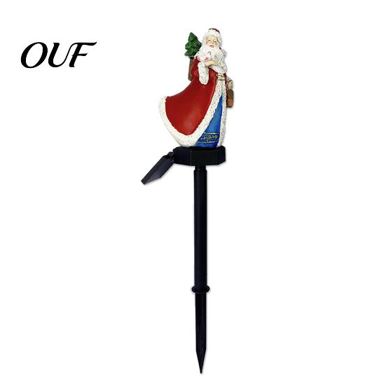 Weather Resistant Garden Night Lights Christmas Solar Stake Lights, Santa Claus Figurine Lamp, Waterproof Outdoor Holiday Lighting for Landscape Light