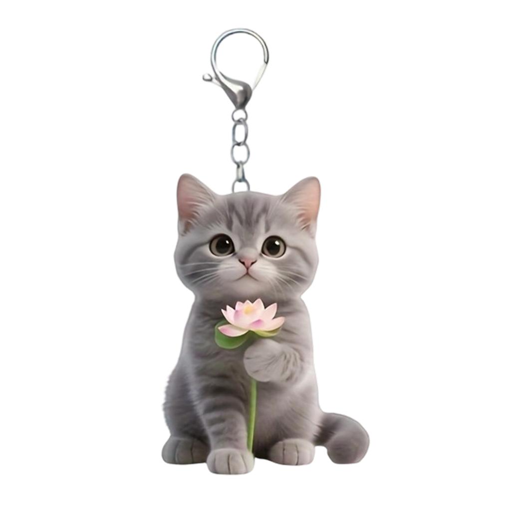 Брелок для ключей 'Кошки', милые кошки, брелки для ключей 'Кошки дзюдо', акриловая плоская 2D подвеска, забавный брелок для женщин, для девушки