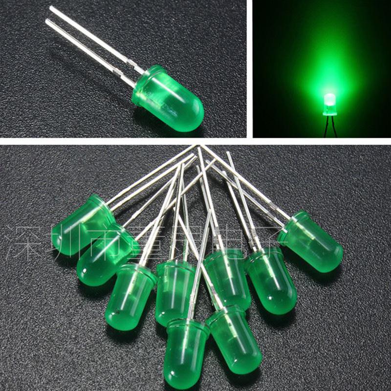 3mm & 5mm Multicolor LED Diode Pack: Red, Green, Yellow, Blue, White - Straight Plug Lamp Beads Components.