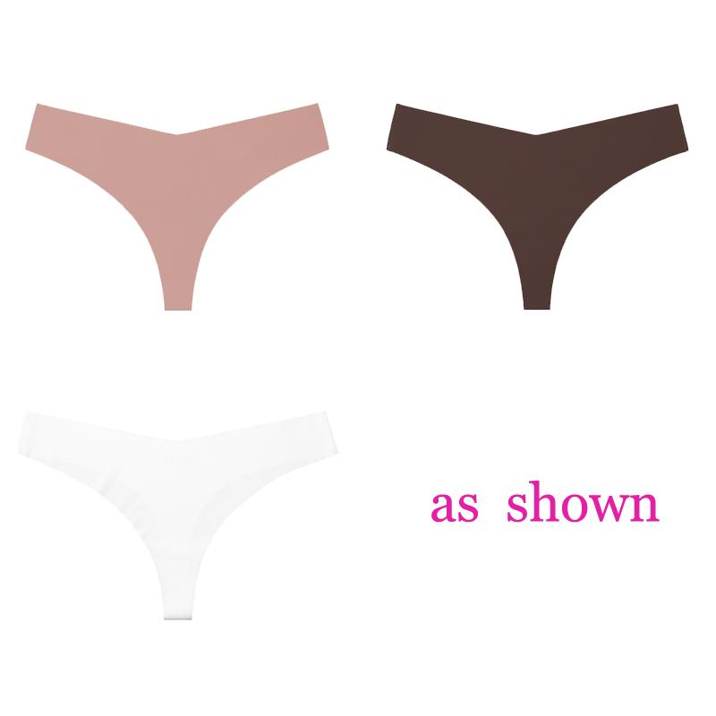 3 шт./лот, женские сексуальные трусики из ледяного шелка с низкой талией, нижнее белье без следов, стринги, женские стринги, дышащее нижнее белье, искушение, нижнее белье