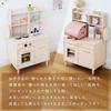 Bon Furniture Play Kitchen Wooden Kitchen with Cooking Utensils Educational Toy Play Set Mini Kitchen 2WAY Cabinet Toy Kitchen Present White Natural