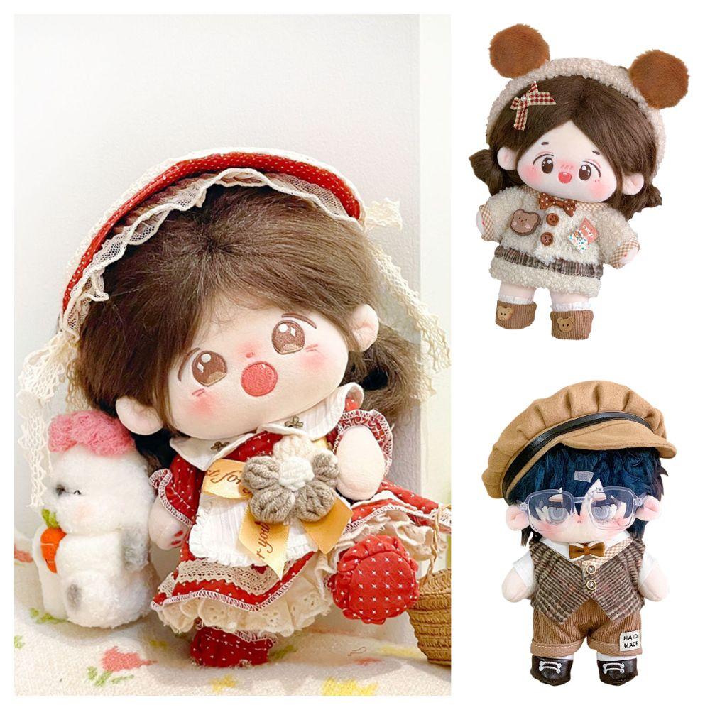 Аксессуары для кукол Кукольная одежда Разноцветная миниатюрная шапочка Платье Костюм Хлопковая мягкая кукла