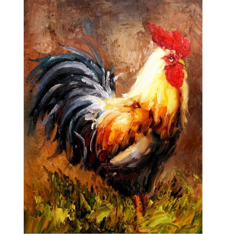 Цыплята DIY 5D алмазная живопись животное курица петух полный круглый смолы Алмазная вышивка мозаика изображение горный хрусталь домашний декор