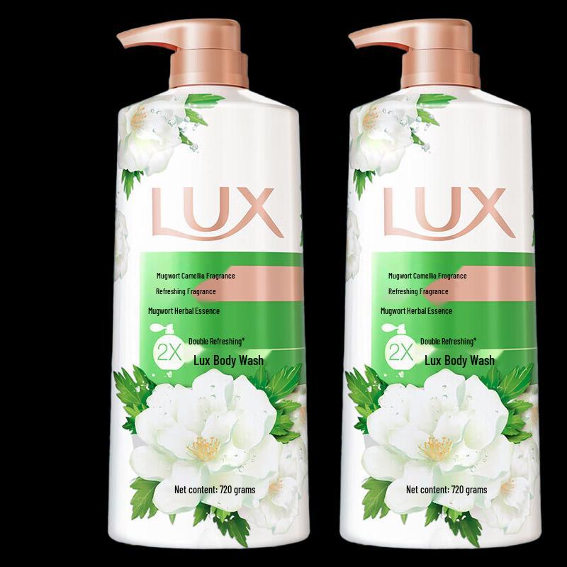 LUX Refreshing Fragrance Shower Gel, Mugwort & Camellia Scent, 2 x 720g Twin Pack