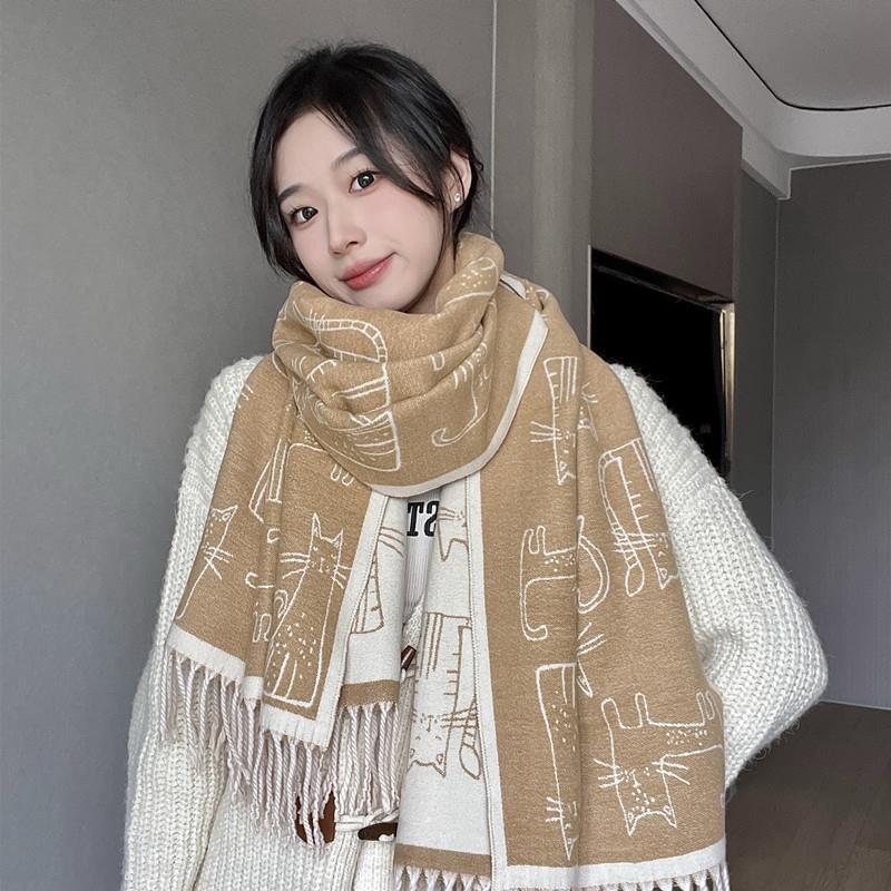 Soft Scarf Winter Cashmere Scarf Women'S Warm Cashmere Blanket Scarf Women'S Shawl Thick Square Scarf