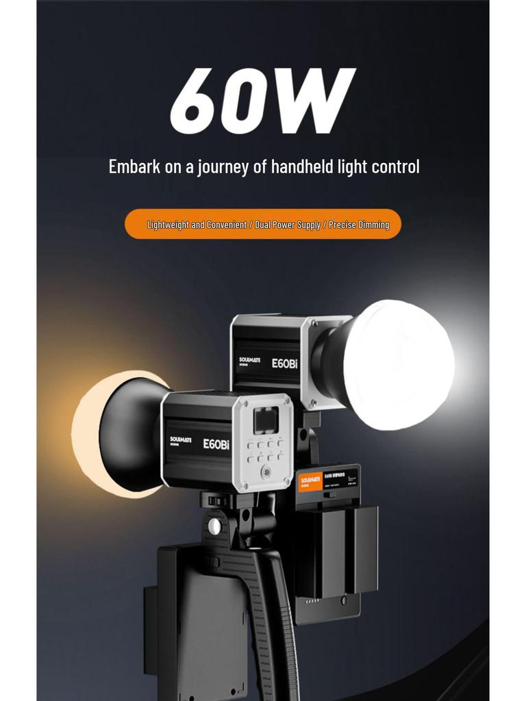 8SOULMATE E60Bi60W Ручной портативный заполняющий свет для наружной фотосъемки