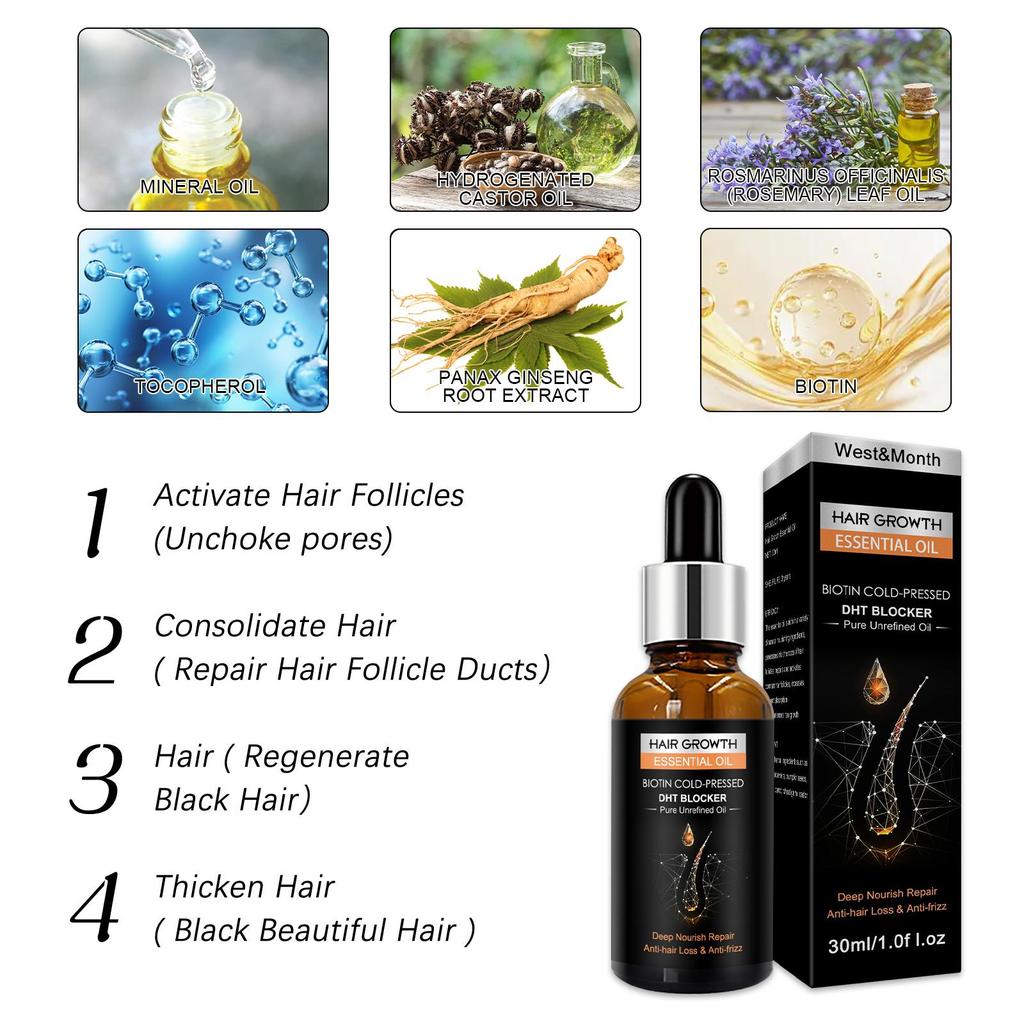 30 мл Масло для ухода за волосами Рост волос Утолщение Восстановление Сухие Вьющиеся Увлажняющая Эссенция для волос