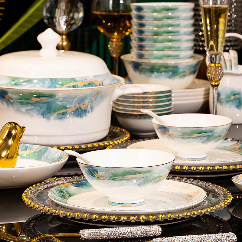 Керамический набор тарелок и мисок Jingdezhen в скандинавском стиле, роскошный
