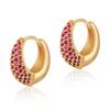 Серьги-клипсы овальные с цирконами, латунь с покрытием K Gold, нежные, в ретро-стиле, для женщин