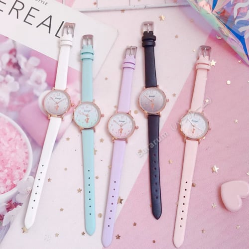 Cute Cat Watch with Genuine Leather Bell, Stylish Alloy Watch for Women, Durable and Lightweight, Perfect Gift for Girls, Boys, and Children, Perfect