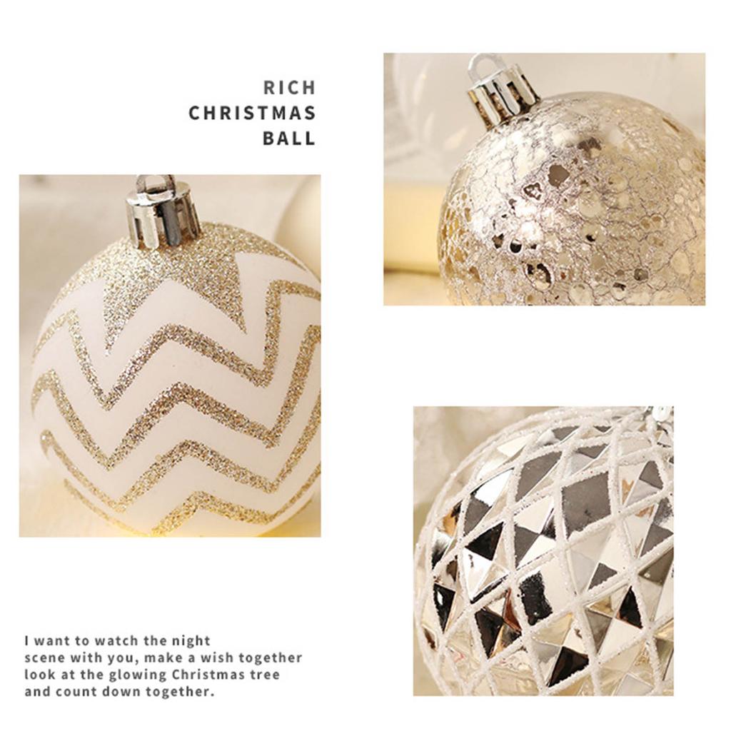 Элегантные рождественские шары цвета шампанского, золотые и белые, добавят праздничную атмосферу в ваш дом. Великолепные украшения