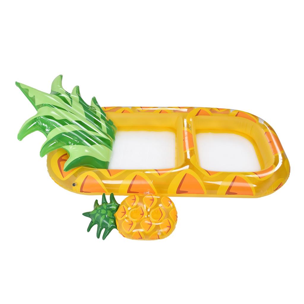 Inflatable Pool Floats Pineapple Shape Headrest Large Size Swimming Pool Raft with Cup Holder