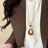 Минималистичный Неправильный Круглый Подвеска из Смолы Длинное Ожерелье Геометрическая Полая Круглая Цепочка для Свитера Чокер Для Женщин Мужчин Украшения Подарки