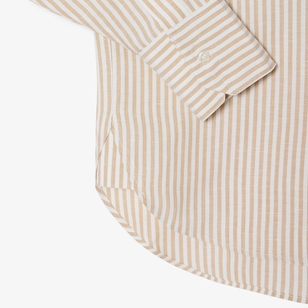Lacoste Женская полосатая рубашка из смешанного льна CF1429-56G8GI
