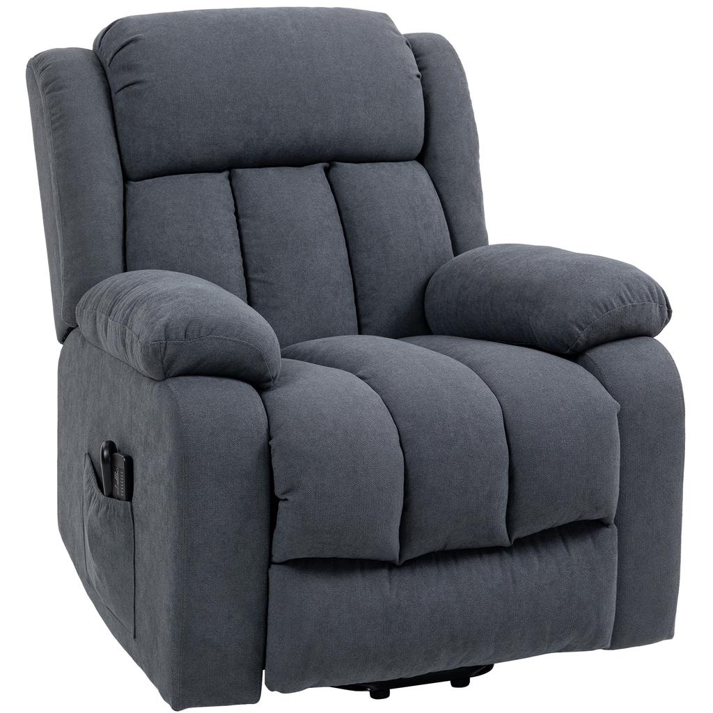 TV Chair with Lift Assist Electric Recliner with Reclining Function, Massage Function, 93x91x103 cm, Dark Gray