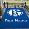 Custom Name Schalke 04 Crystal Velvet Floor Rug Personalized Text Soft Carpet Home Decor