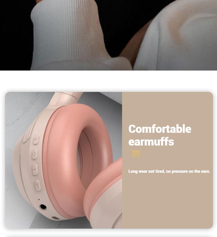Subwoofer Gaming Wireless Bluetooth Headphones Over Ear HIFI Stereo Headset Noise Reduction Sports Earphones Music Player HD Mic