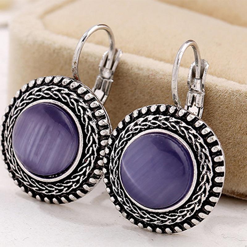 Этнические винтажные серьги-подвески в стиле бохо с эффектом кошачьего глаза, изысканные элегантные женские украшения, универсальные женские серьги