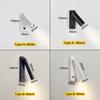 3W Nordic LED Wall Light With Switch Foldable Rotation Hotel Sconce Bedside Bedroom Reading Hallway Indoor Wall Lighting Fixture