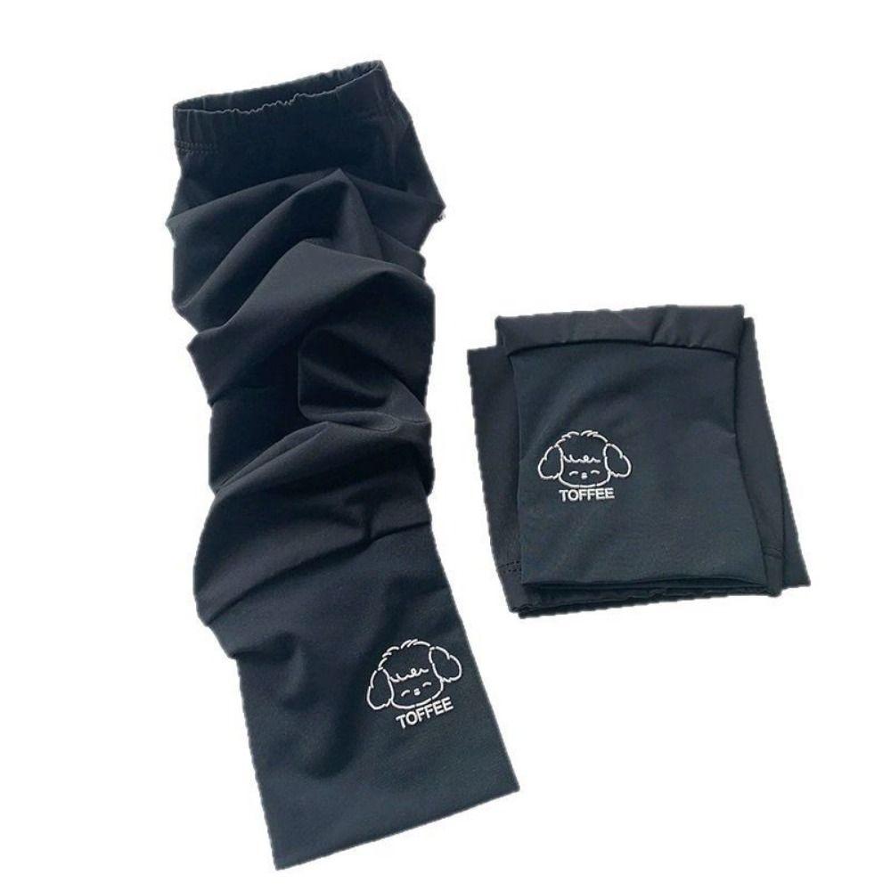 Cartoon Animals Sunscreen Arm Covers Elastic Cycling Gloves Long Ice Silk Sleeves Driving