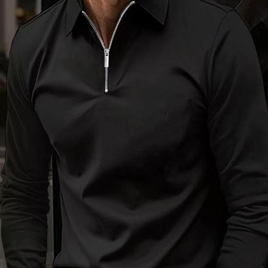 Мужская рубашка, модный однотонный мужской топ с длинными рукавами, дизайн с лацканами, мягкий дышащий пуловер из смеси хлопка для повседневной носки