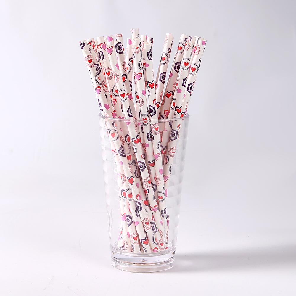 Biodegradable Flamingo Print Disposable Paper Straws - Individually Packaged for Milk Tea