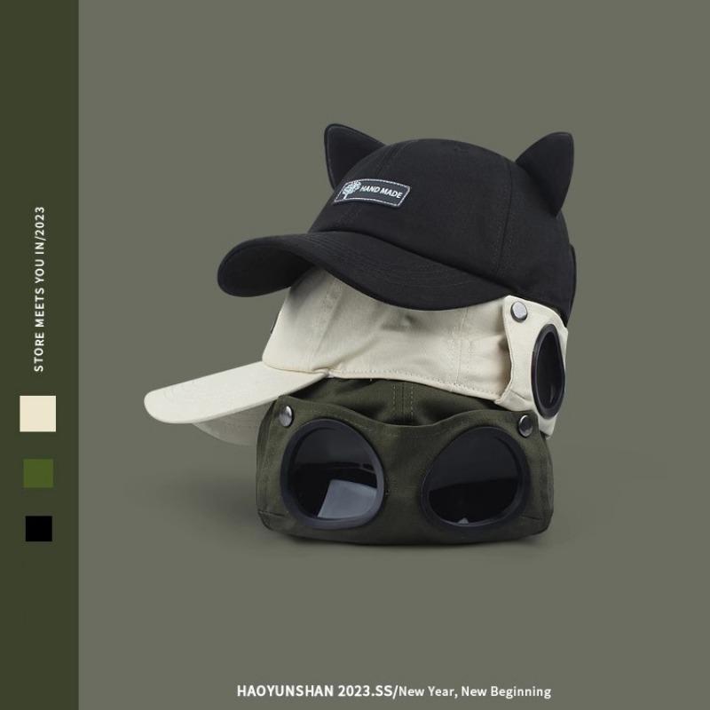 Милые кошачьи ушки шапка-пилот очки бейсболка женская солнцезащитная кепка мужская большой обхват головы модный бренд