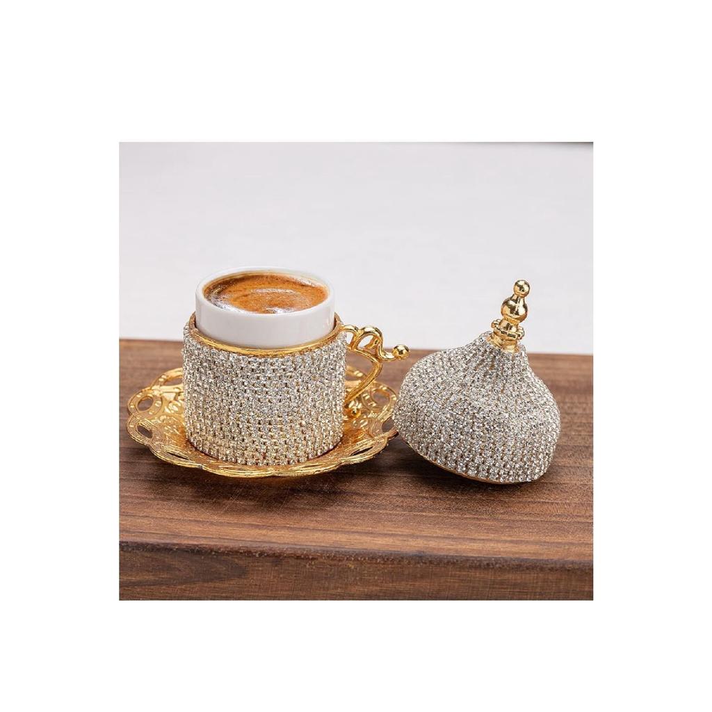 Набор кофейных чашек из 6 предметов, набор кофейных чашек Crystal Stone, набор эспрессо, 27 предметов