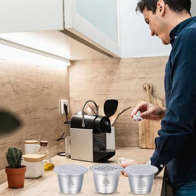 04 Кофейные капсулы из нержавеющей стали, 1 шт., 3,7*2,7 см, серебристые