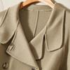 Women's Mid-Length 100% Wool Double-Sided Coat