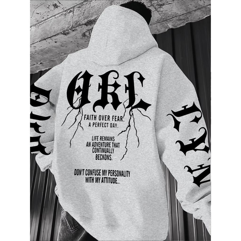Hot Sale Gothic Font Versatile Street Casual Loose Sport Hoodie Men Women Harajuku Hip Hop Vintage Soft Sweatshirt Trendy Streetwear for Daily Looks