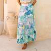 Женские юбки макси с цветочным принтом, летние платья-трубы, длинная плиссированная пляжная юбка А-силуэта