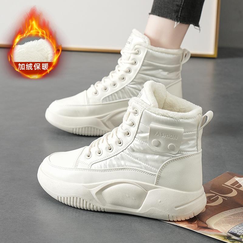 Детские высокие кроссовки 2025 осень и зима новая универсальная бархатная хлопковая обувь женская обувь короткие угги YB-6022