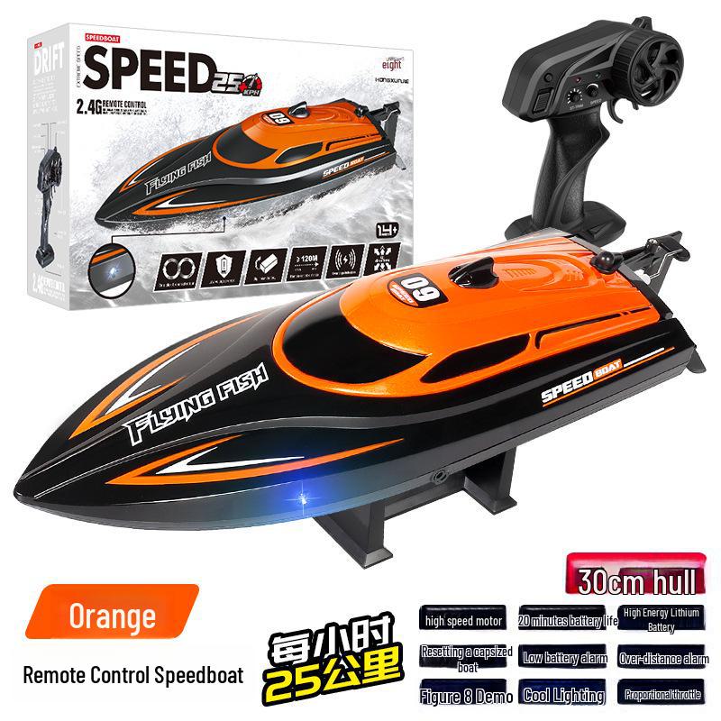 HJ812 Высокоскоростной гоночный катер на радиоуправлении - 2.4G Электрическая водная игрушка, 25 км/ч.
