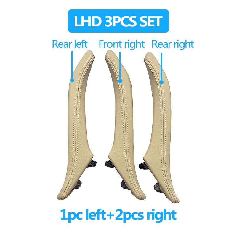 3 шт. внутренние ручки для 3 пассажирских дверей с кожаной ручкой в ​​сборе для BMW 5 серии F10 F11 520i 523i 525i 528i