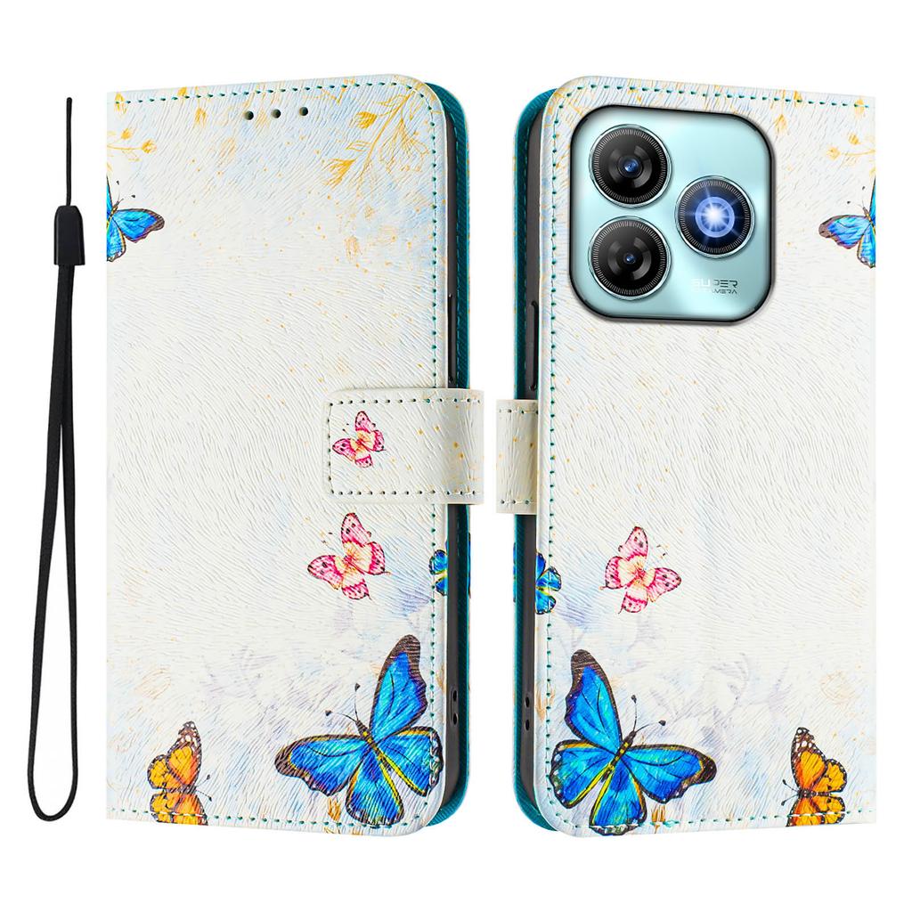 Роскошный кожаный чехол-книжка Butterfly Family с росписью для ZTE Blade A52,A53,A73,V50 Vita,V40S,V60,A35,A55,A75...